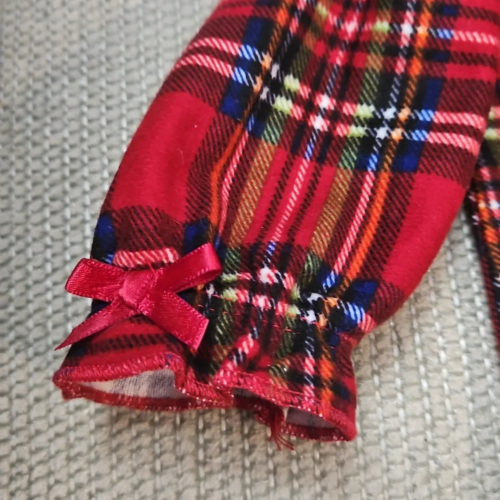 Little Me Plaid Ruffle Footie NEW Size 6 Mo Christmas Holiday Snap Closure